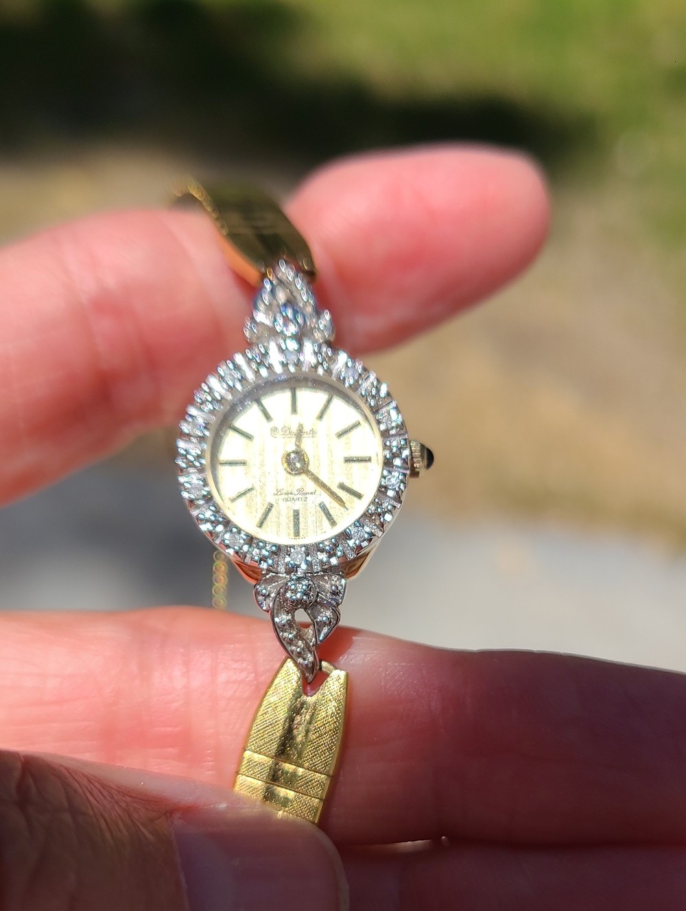 Lucien-Picard Vintage-Inspired Gold and Silver Crystal watch